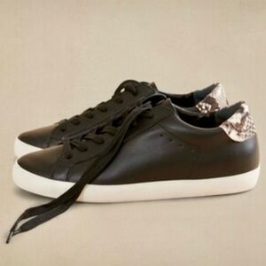 Banana Republic Black Leather Women's Sneakers with Snakeskin Detail